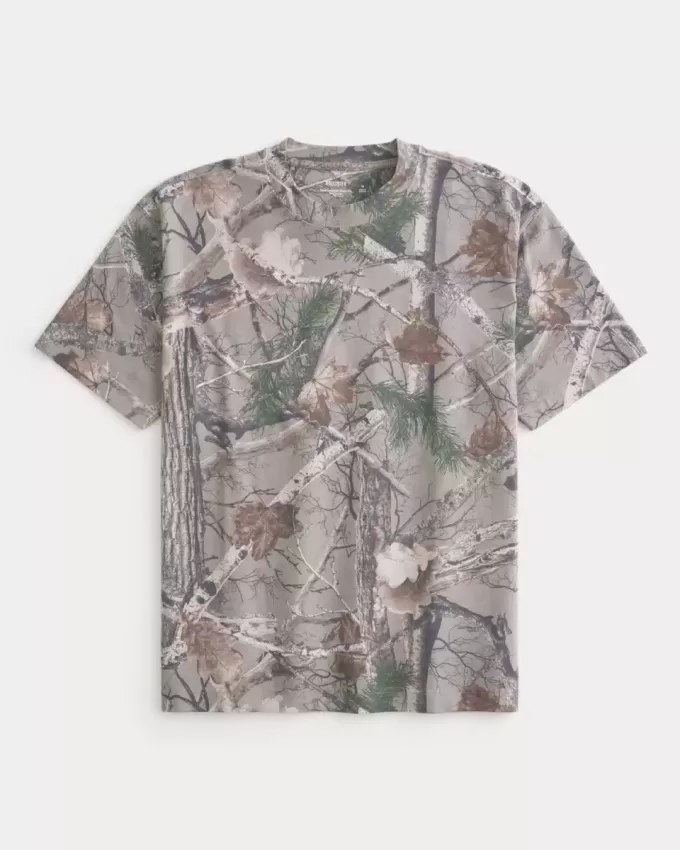 Boxy Heavyweight Camo Crew T-Shirt