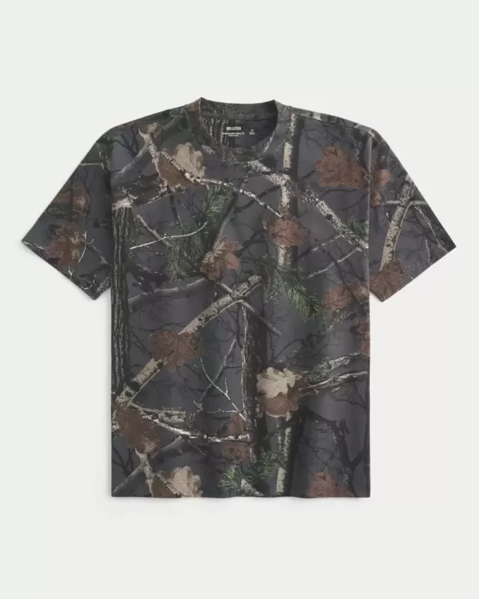 Boxy Heavyweight Camo Crew T-Shirt