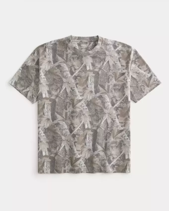 Boxy Heavyweight Camo Crew T-Shirt
