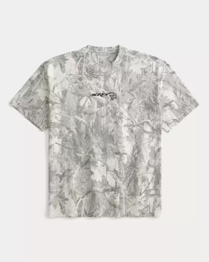 Boxy Heavyweight Camo Dodge Challenger SRT Graphic Tee