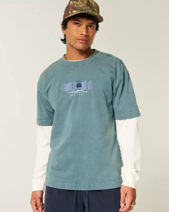 Boxy Heavyweight Costa Rica Graphic Tee