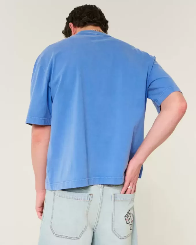 Boxy Heavyweight Crop Washed Crew T-Shirt