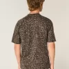Boxy Heavyweight Leopard Print Cotton Crew T-Shirt