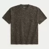Boxy Heavyweight Leopard Print Cotton Crew T-Shirt