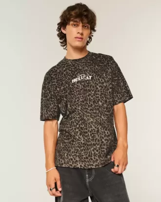 Boxy Heavyweight Leopard Print Dodge Hellcat Graphic Tee