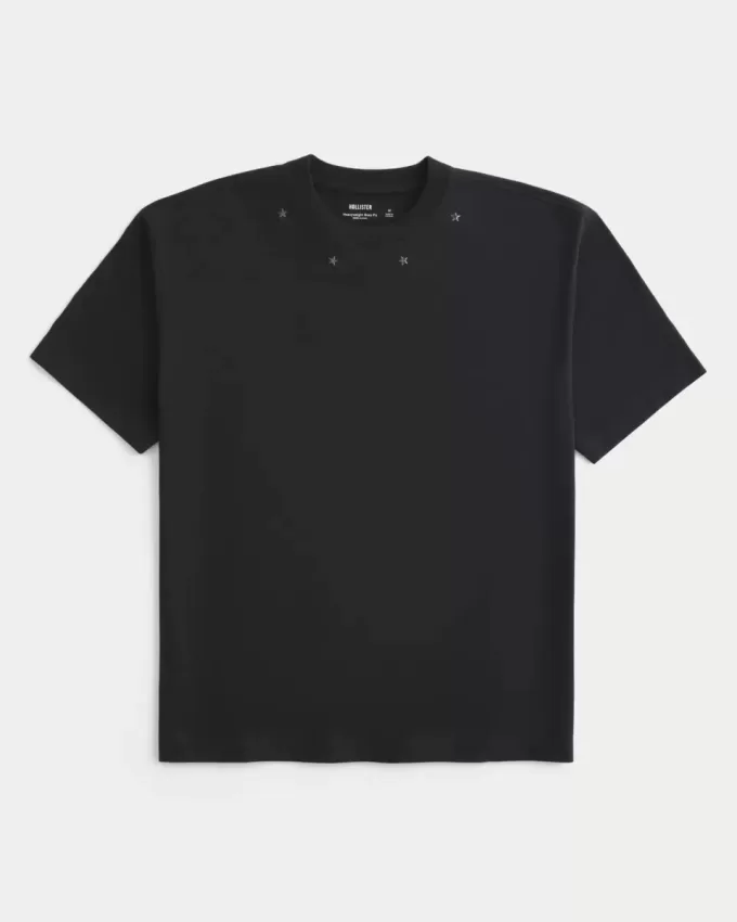 Boxy Heavyweight Star Embellished Crew T-Shirt