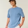 Boxy Heavyweight Washed Cotton Crew T-Shirt