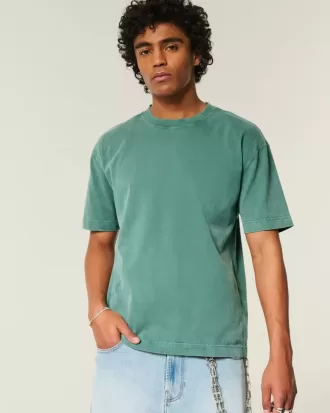 Boxy Heavyweight Washed Cotton Crew T-Shirt