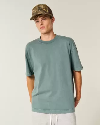 Boxy Heavyweight Washed Cotton Crew T-Shirt