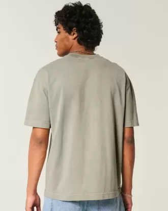 Boxy Heavyweight Washed Cotton Crew T-Shirt