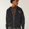 Boxy Hollywood Graphic Zip-Up Hoodie