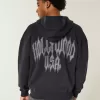 Boxy Hollywood Graphic Zip-Up Hoodie