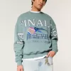 Boxy LA Finals Tennis Graphic Crew Sweatshirt