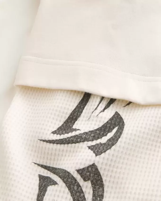 Boxy Layered Thermal Graphic Shirt