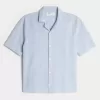 Boxy Linen-Blend Short-Sleeve Shirt