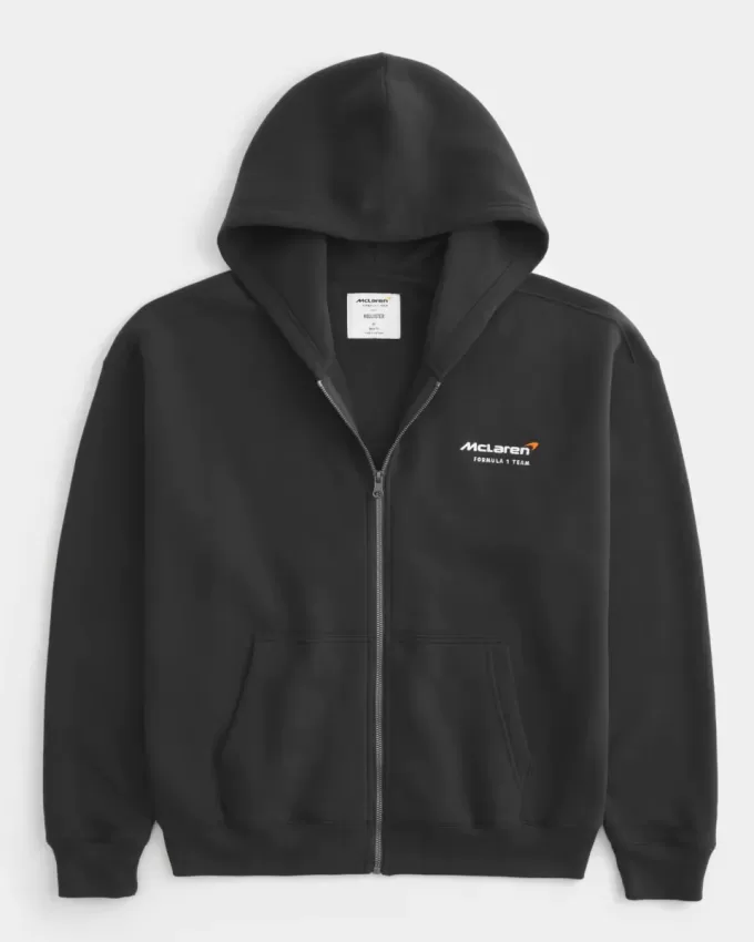 Boxy McLaren Graphic Zip-Up Hoodie