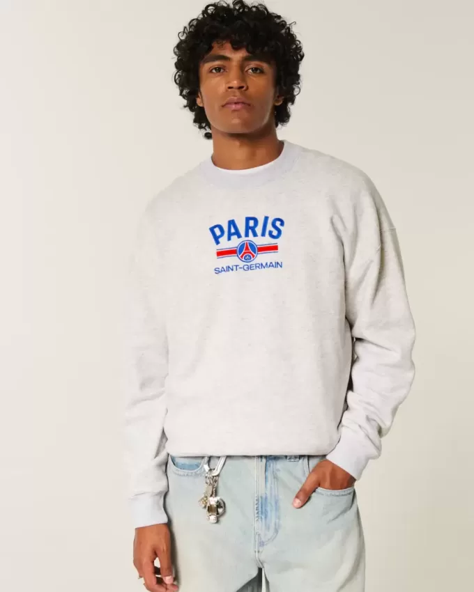 Boxy Paris Saint-Germain Graphic Crew Sweatshirt