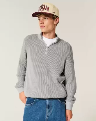 Boxy Quarter-Zip Sweater