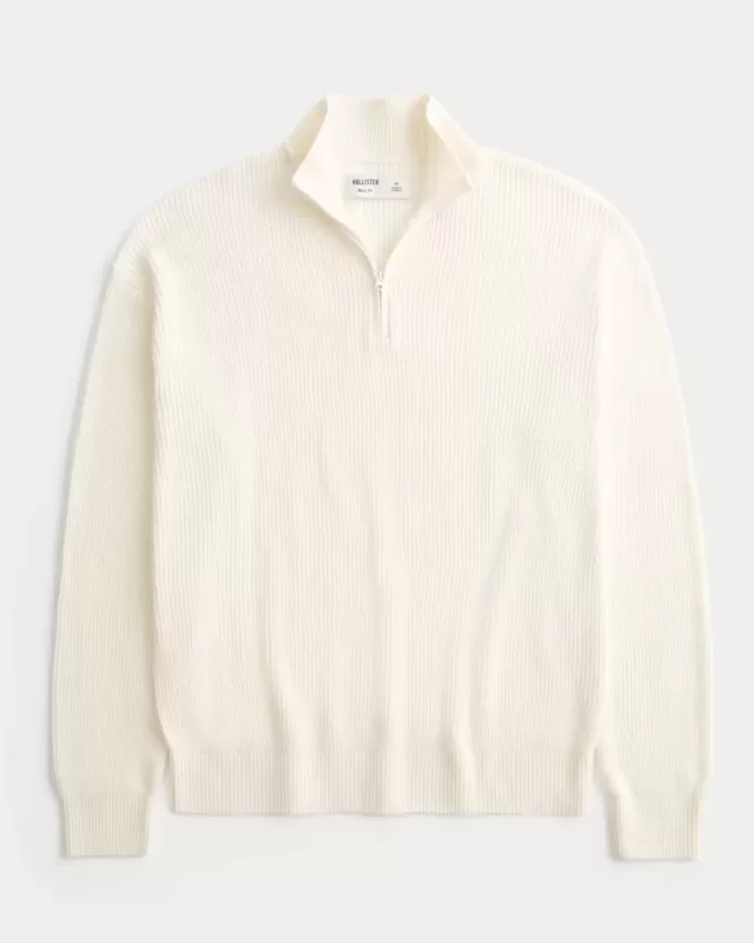 Boxy Quarter-Zip Sweater