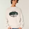 Boxy Racing Graphic Crew Sweater