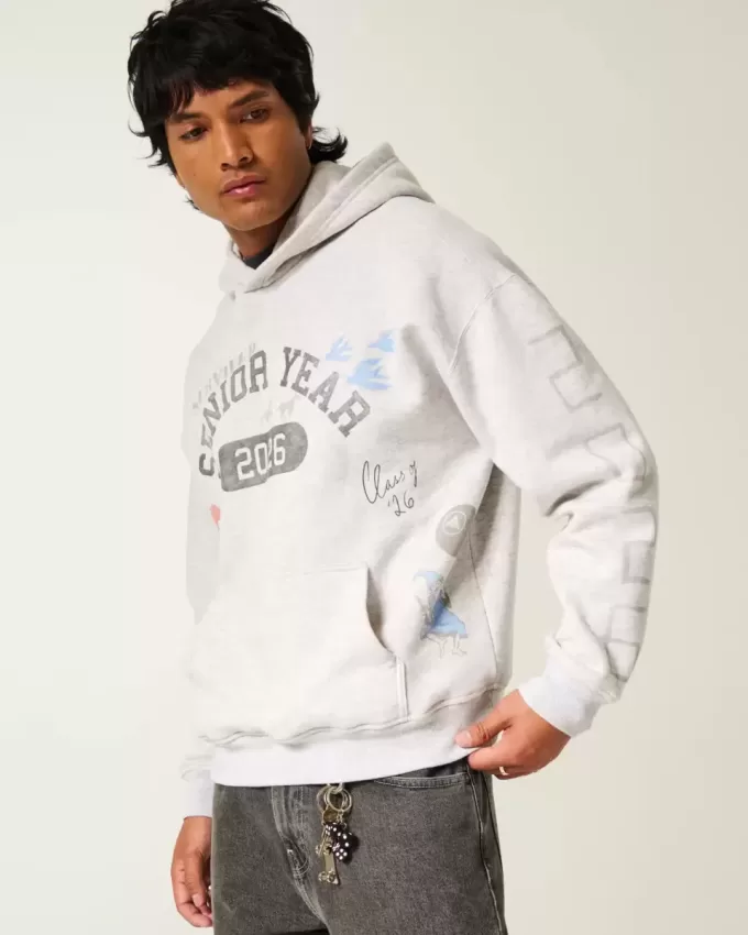 Boxy Senior Year 2026 Graphic Hoodie