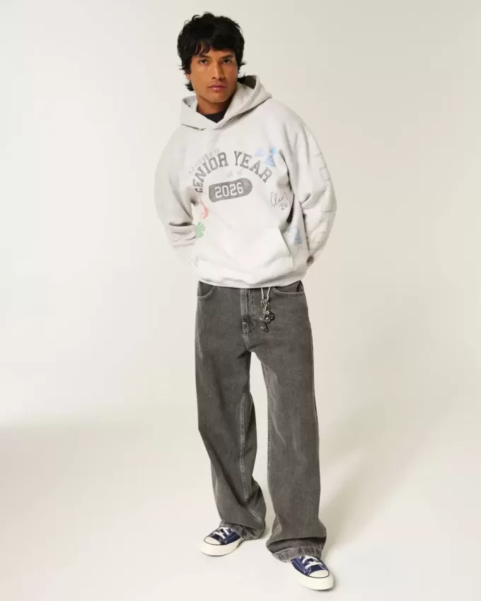 Boxy Senior Year 2026 Graphic Hoodie