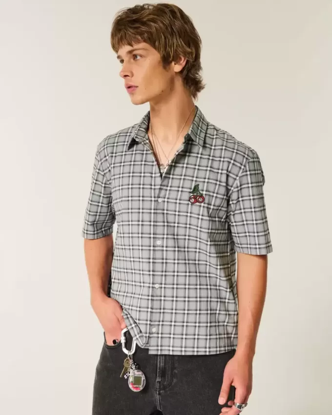Boxy Short-Sleeve Cherry Graphic Shirt