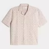 Boxy Short-Sleeve Crochet-Style Shirt
