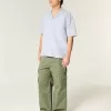 Boxy Short-Sleeve Linen-Blend Shirt