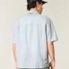 Boxy Short-Sleeve Linen-Blend Shirt