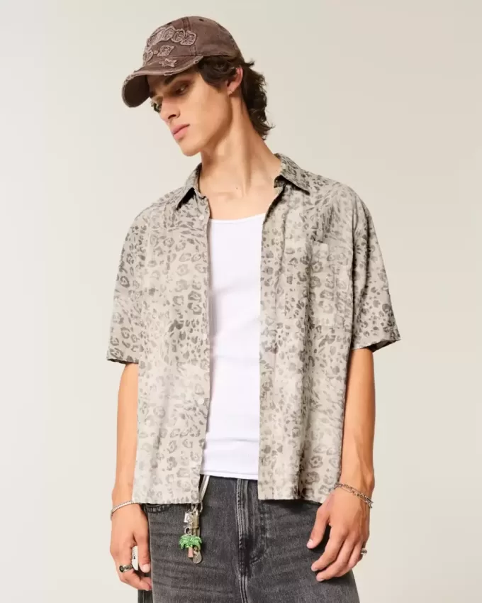 Boxy Short-Sleeve Pocket Shirt