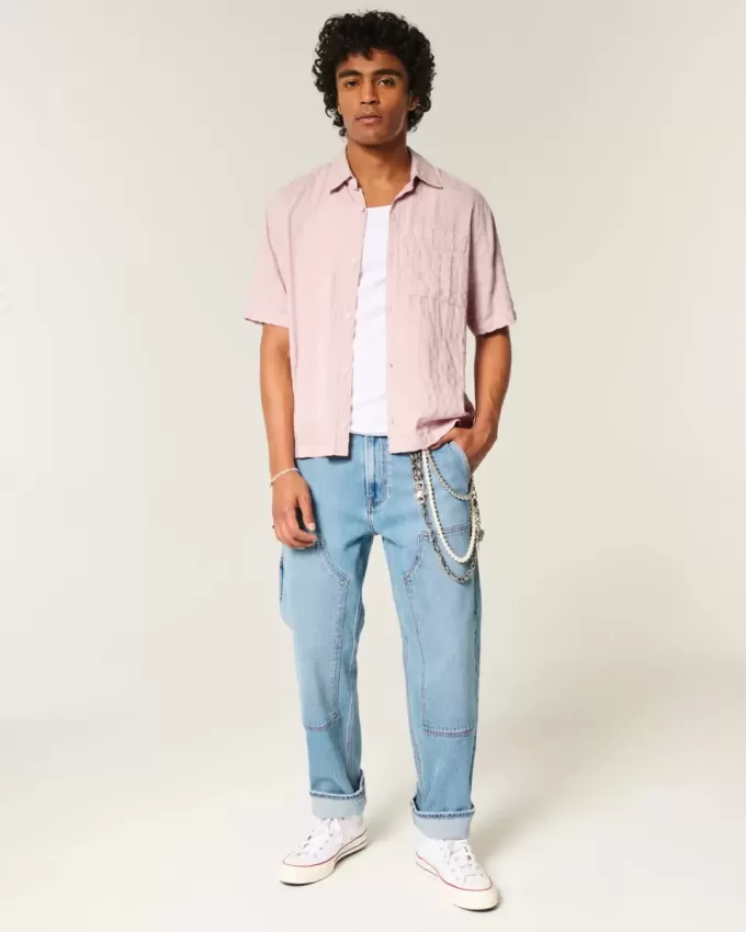 Boxy Short-Sleeve Pocket Shirt