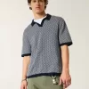Boxy Short-Sleeve Sweater Polo