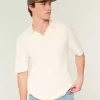 Boxy Short-Sleeve Sweater Polo