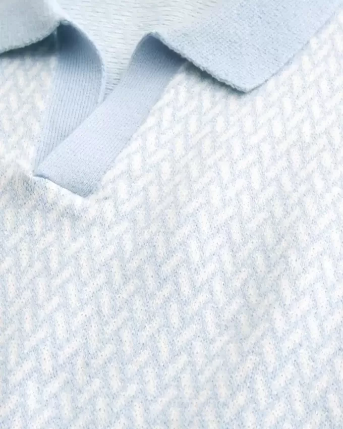 Boxy Short-Sleeve Sweater Polo