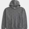 Boxy Star Pattern Hoodie