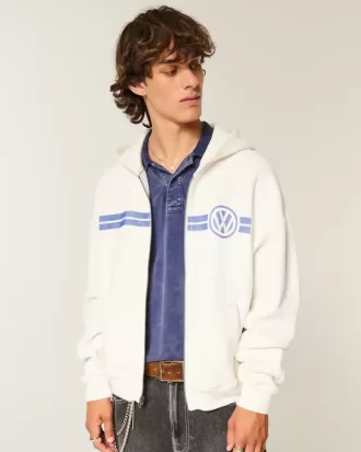 Boxy Volkswagen Racing Graphic Zip-Up Hoodie
