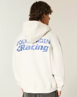 Boxy Volkswagen Racing Graphic Zip-Up Hoodie