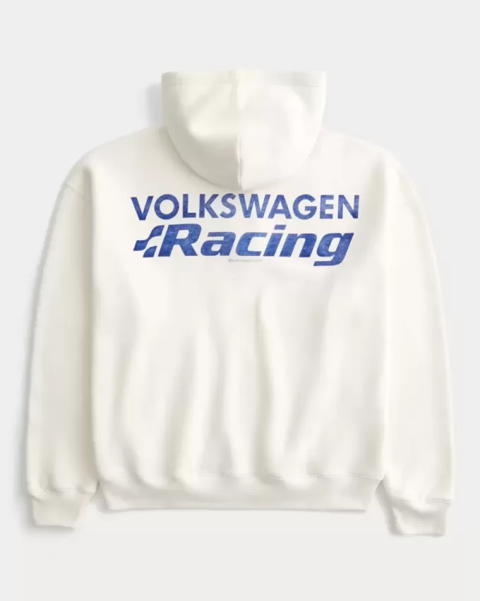 Boxy Volkswagen Racing Graphic Zip-Up Hoodie