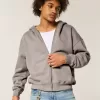 Boxy Zip-Up Hoodie