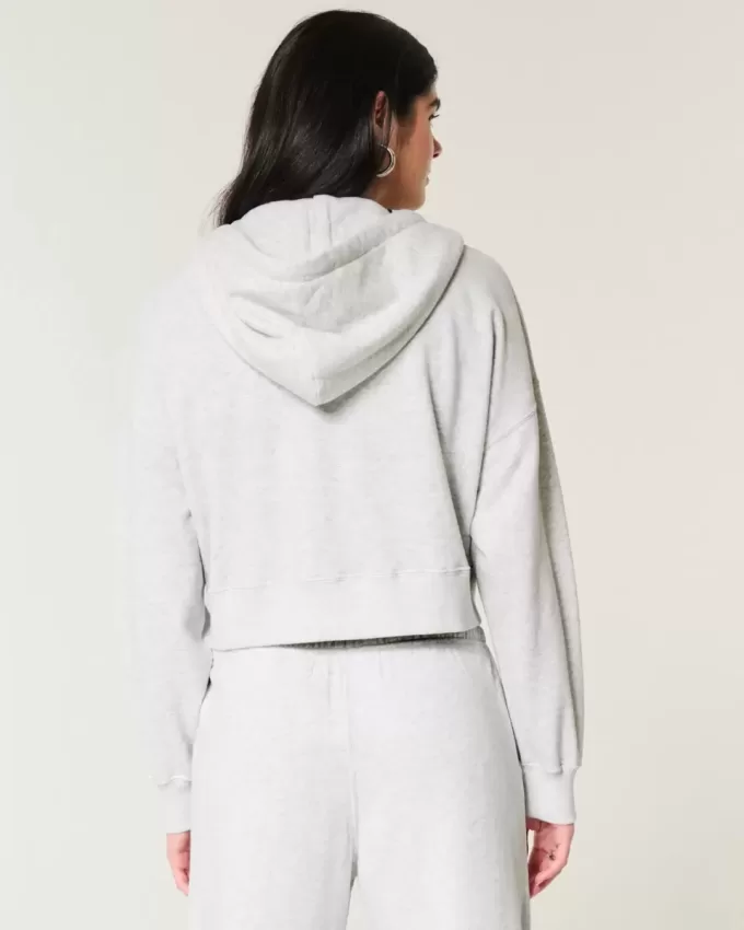 Boxy Zip-Up Hoodie