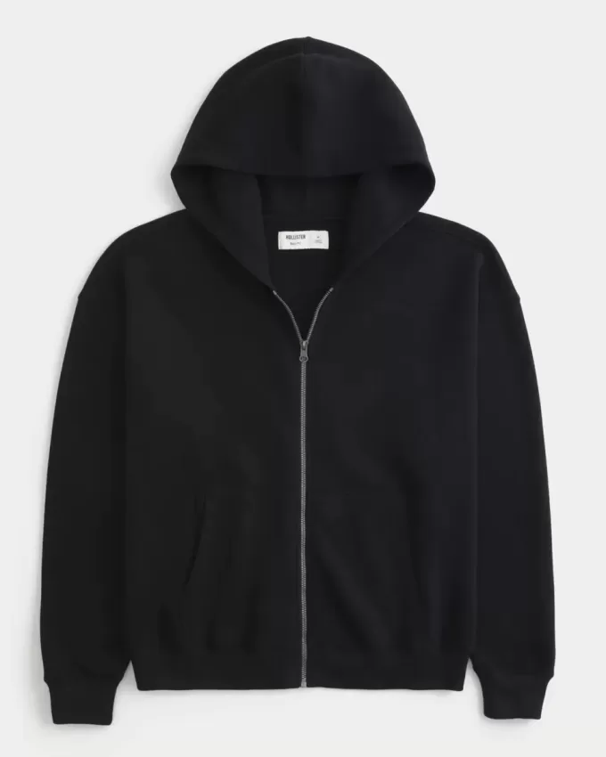 Boxy Zip-Up Hoodie
