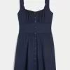 Button-Front Mini Dress