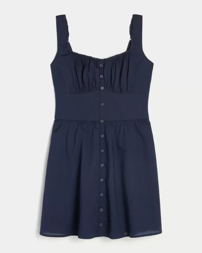 Button-Front Mini Dress
