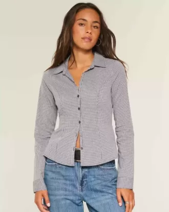 Button-Through Poplin Shirt