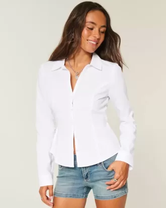 Button-Through Poplin Shirt