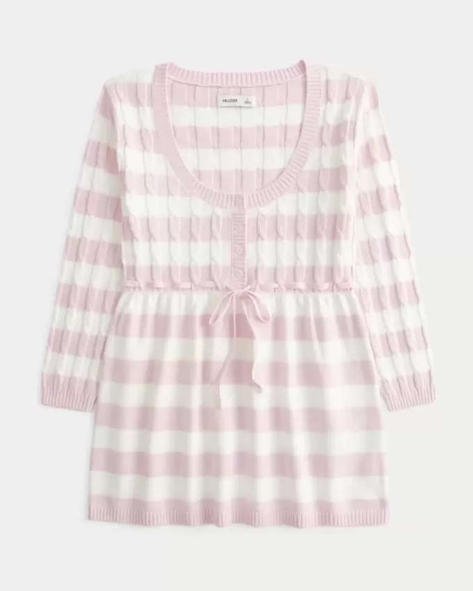 Cable-Knit Babydoll Sweater