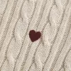 Cable-Knit Heart Crew Sweater
