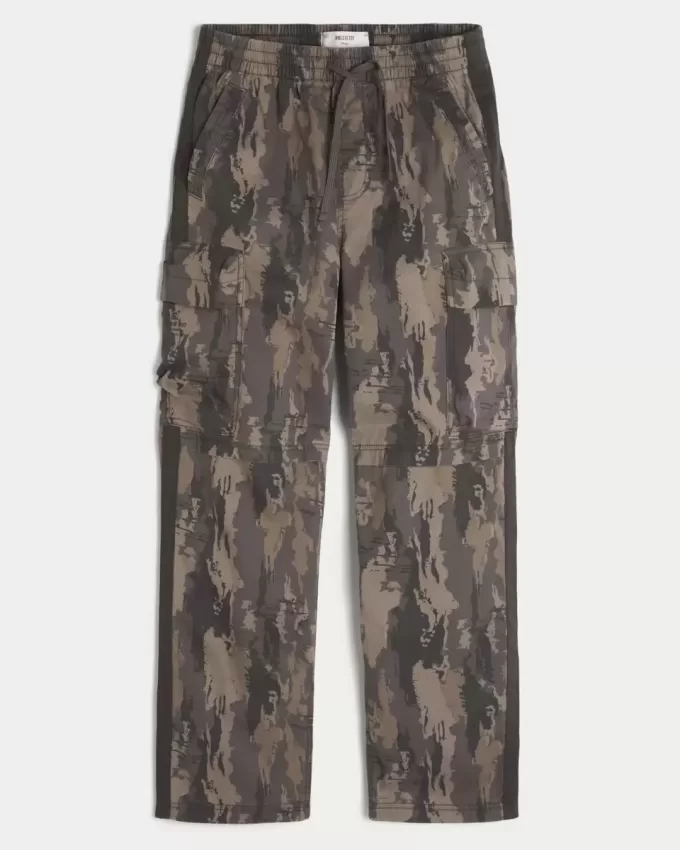 Camo Baggy Cargo Track Pants