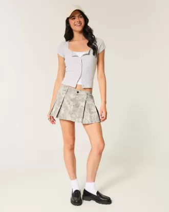 Camo Pleated Mini Skort
